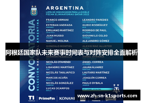 阿根廷国家队未来赛事时间表与对阵安排全面解析